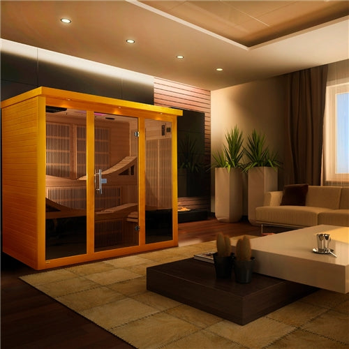 GoldenDesigns DYN-6996-01 Elite Dynamic Monaco 6-person Ultra Low EMF FAR Infrared Sauna (New)