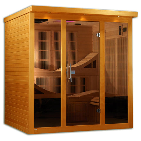 GoldenDesigns DYN-6996-01 Elite Dynamic Monaco 6-person Ultra Low EMF FAR Infrared Sauna (New)