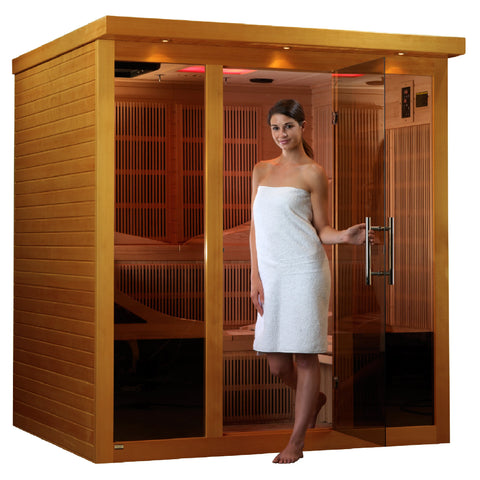 GoldenDesigns DYN-6996-01 Elite Dynamic Monaco 6-person Ultra Low EMF FAR Infrared Sauna (New)