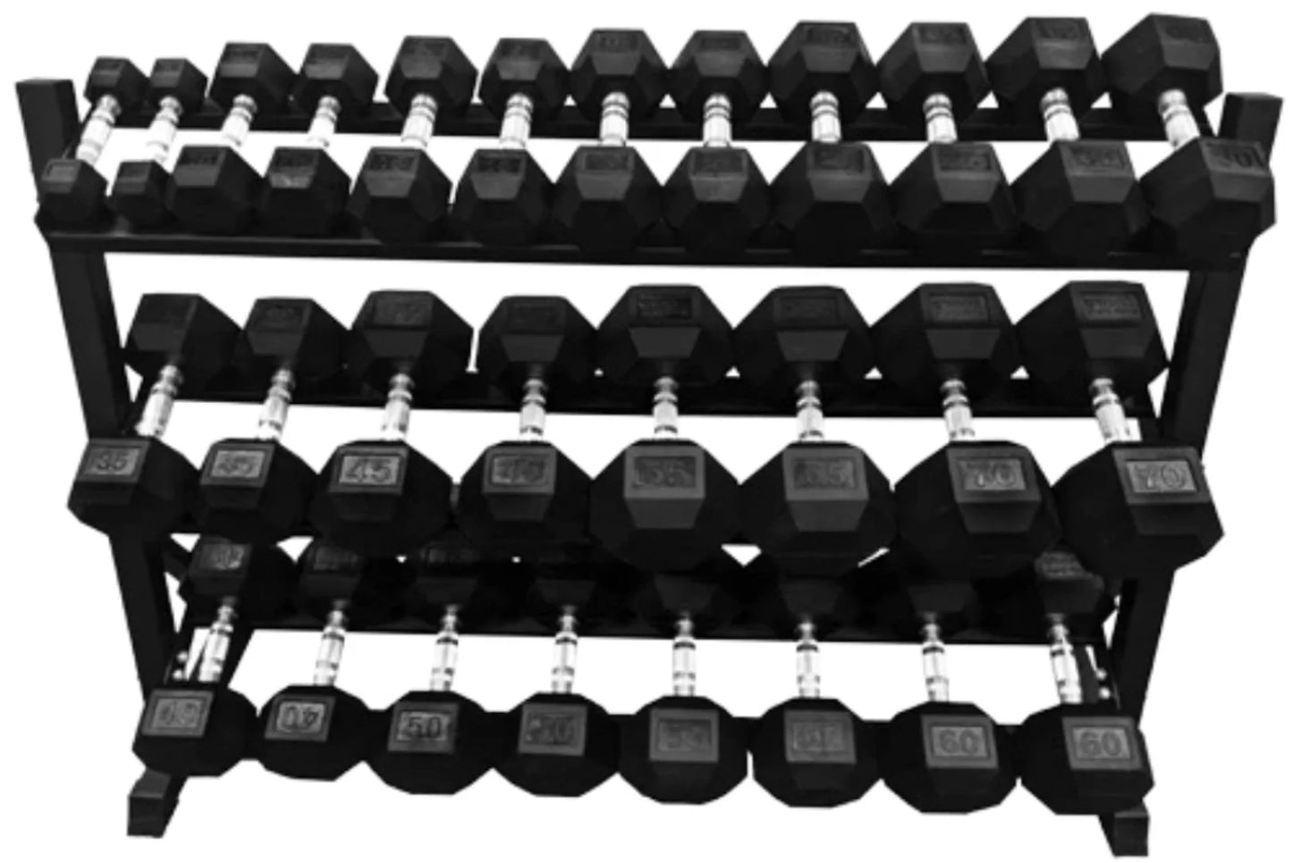French Fitness 3 Tier Hex Dumbbell Rack 3THDR (New)