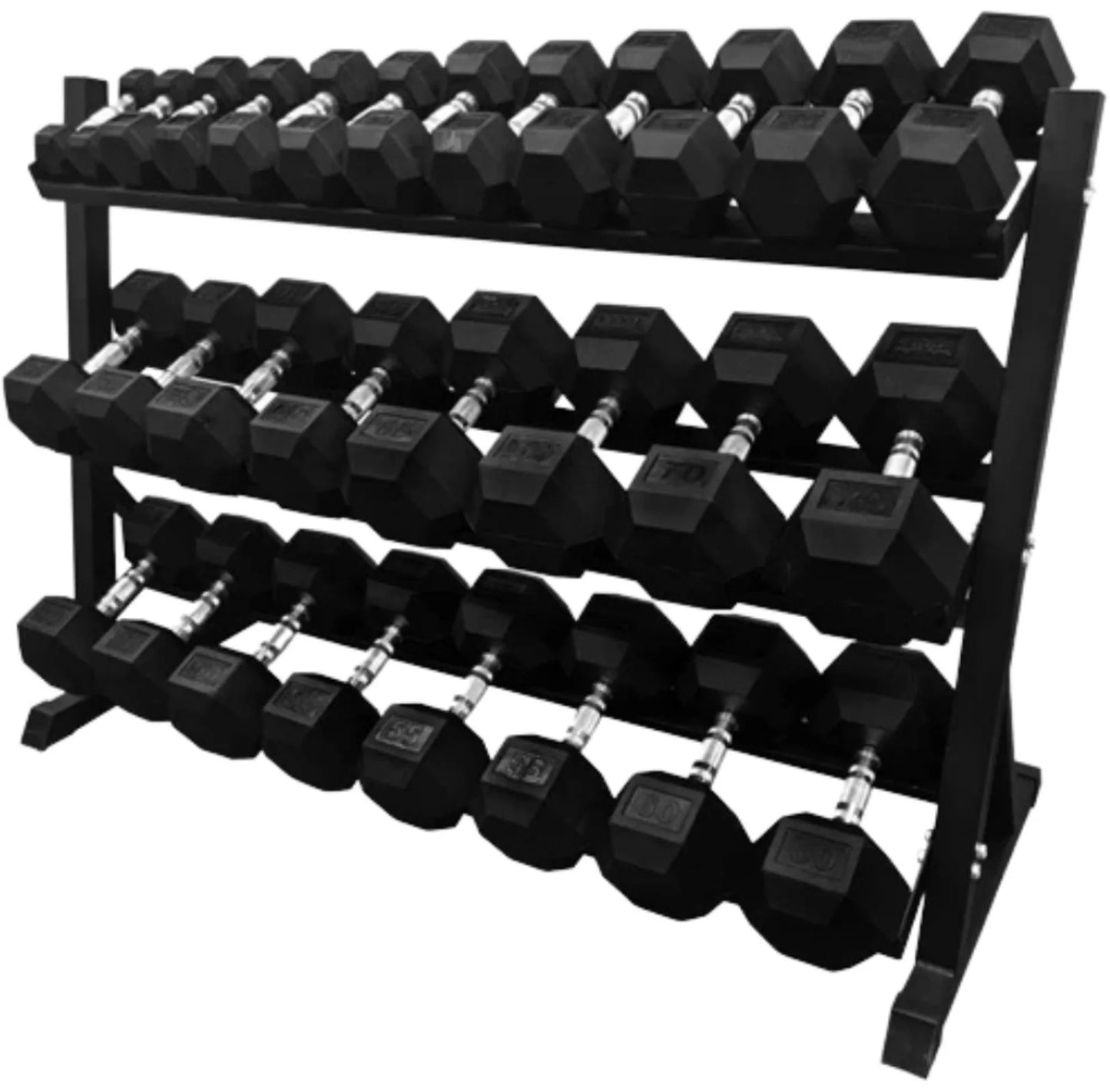 French Fitness 3 Tier Hex Dumbbell Rack 3THDR (New)