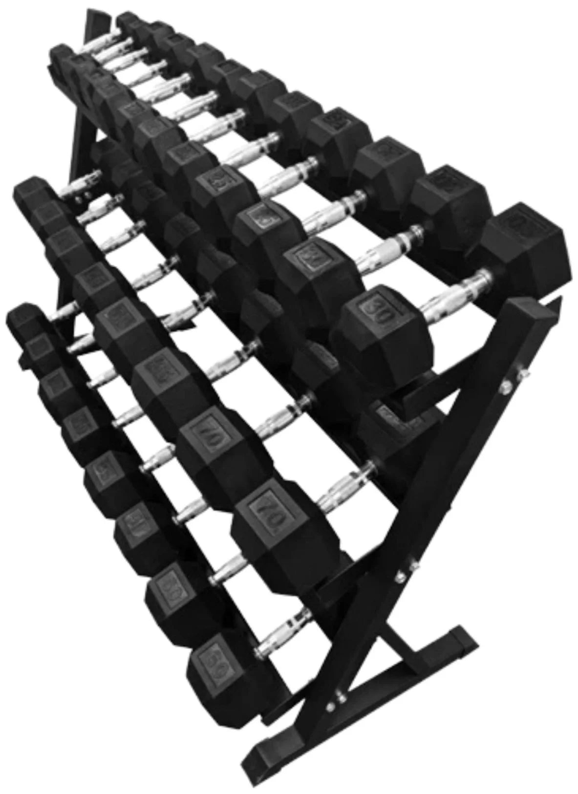 French Fitness 3 Tier Hex Dumbbell Rack 3THDR (New)