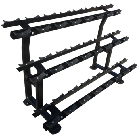 French Fitness 3 Tier Saddle 12 Pair Dumbbell Rack (New)
