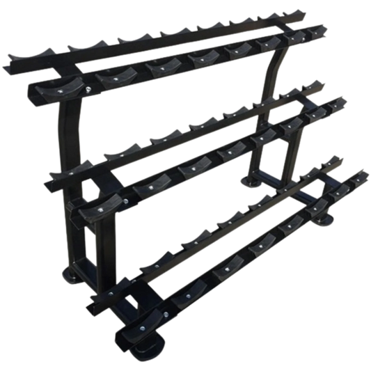 French Fitness 3 Tier Saddle 12 Pair Dumbbell Rack (New)