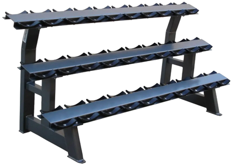 French Fitness 3 Tier Saddle 15 Pair Dumbbell Rack (New)