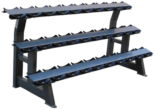 French Fitness 3 Tier Saddle 15 Pair Dumbbell Rack (New)