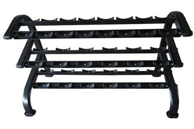 French Fitness 3 Tier Saddle Dumbbell Rack, 10 Pairs Image