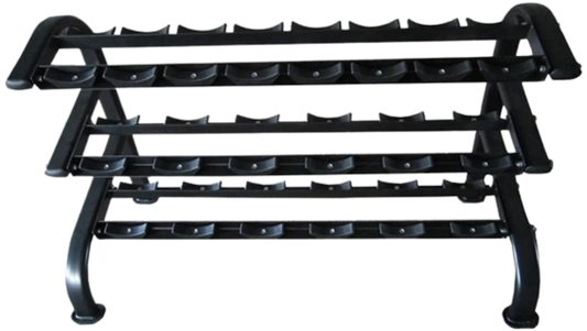 French Fitness 3 Tier Saddle Dumbbell Rack, 10 Pairs (New)