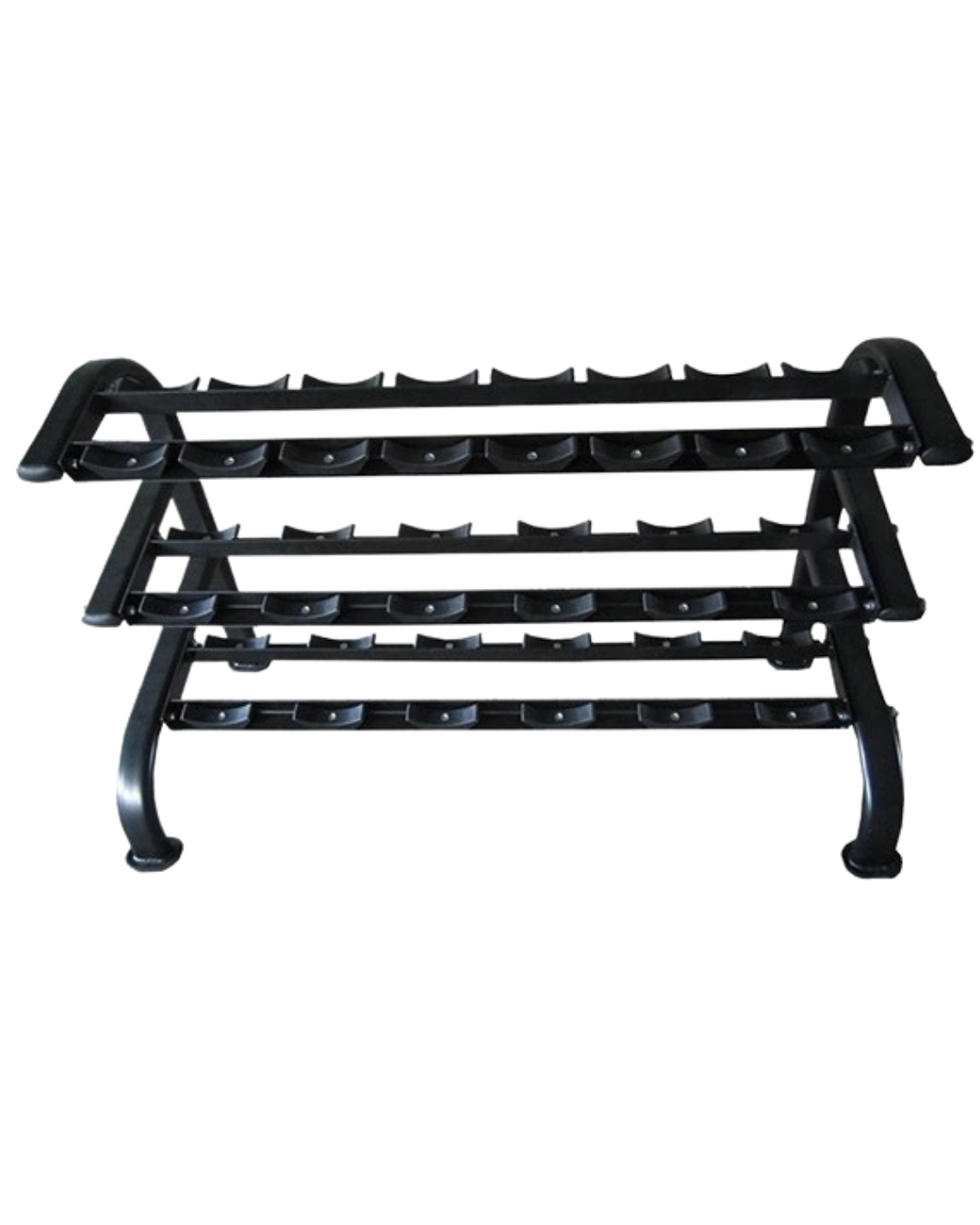 French Fitness 3 Tier Saddle Dumbbell Rack, 10 Pairs (New)