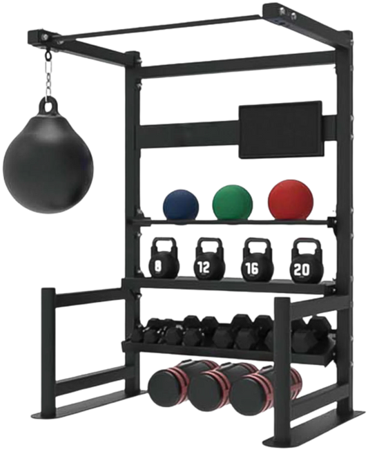 French Fitness 4 Tier Storage Squat Rack Pull Up (New)