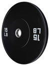 French Fitness Olympic Black Bumper Plate 15 lbs - Blank (New)