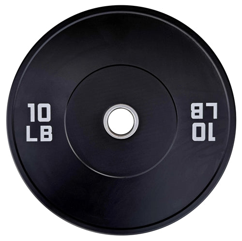 French Fitness Olympic Black Bumper Plate Set 190 lbs - Blank (New)