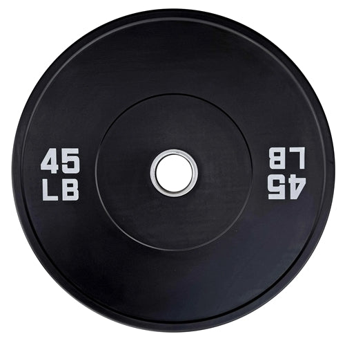 French Fitness Olympic Black Bumper Plate Set 190 lbs - Blank (New)