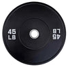 French Fitness Olympic Black Bumper Plate Set 190 lbs - Blank (New)