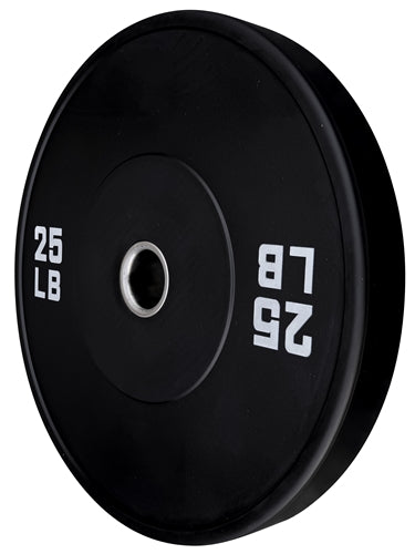 French Fitness Olympic Black Bumper Plate 25 lbs - Blank (New)