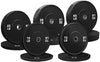 French Fitness Olympic Black Bumper Plate Set 260 lbs - Blank Image