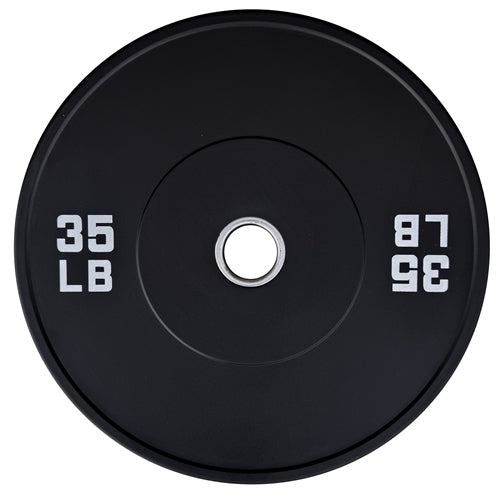 French Fitness Olympic Black Bumper Plate 35 lbs - Blank Image