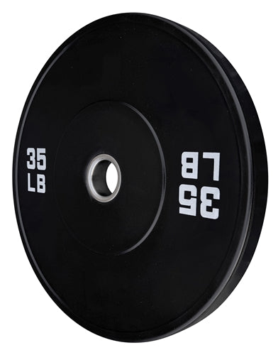 French Fitness Olympic Black Bumper Plate 35 lbs - Blank (New)