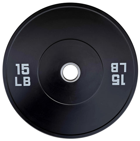 French Fitness Olympic Black Bumper Plate Set 370 lbs - Blank (New)