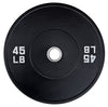 French Fitness Olympic Black Bumper Plate 45 lbs - Blank Image