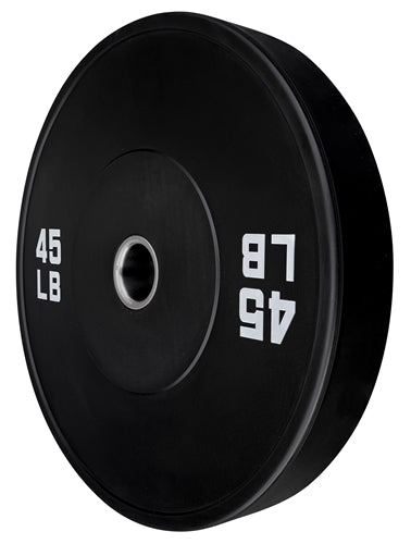 French Fitness Olympic Black Bumper Plate 45 lbs - Blank (New)