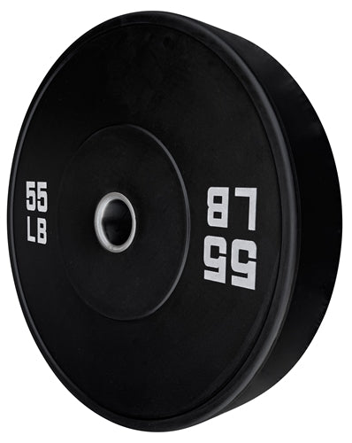 French Fitness Olympic Black Bumper Plate 55 lbs - Blank (New)