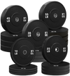 French Fitness Olympic Black Bumper Plate Set 680 lbs - Blank (New)