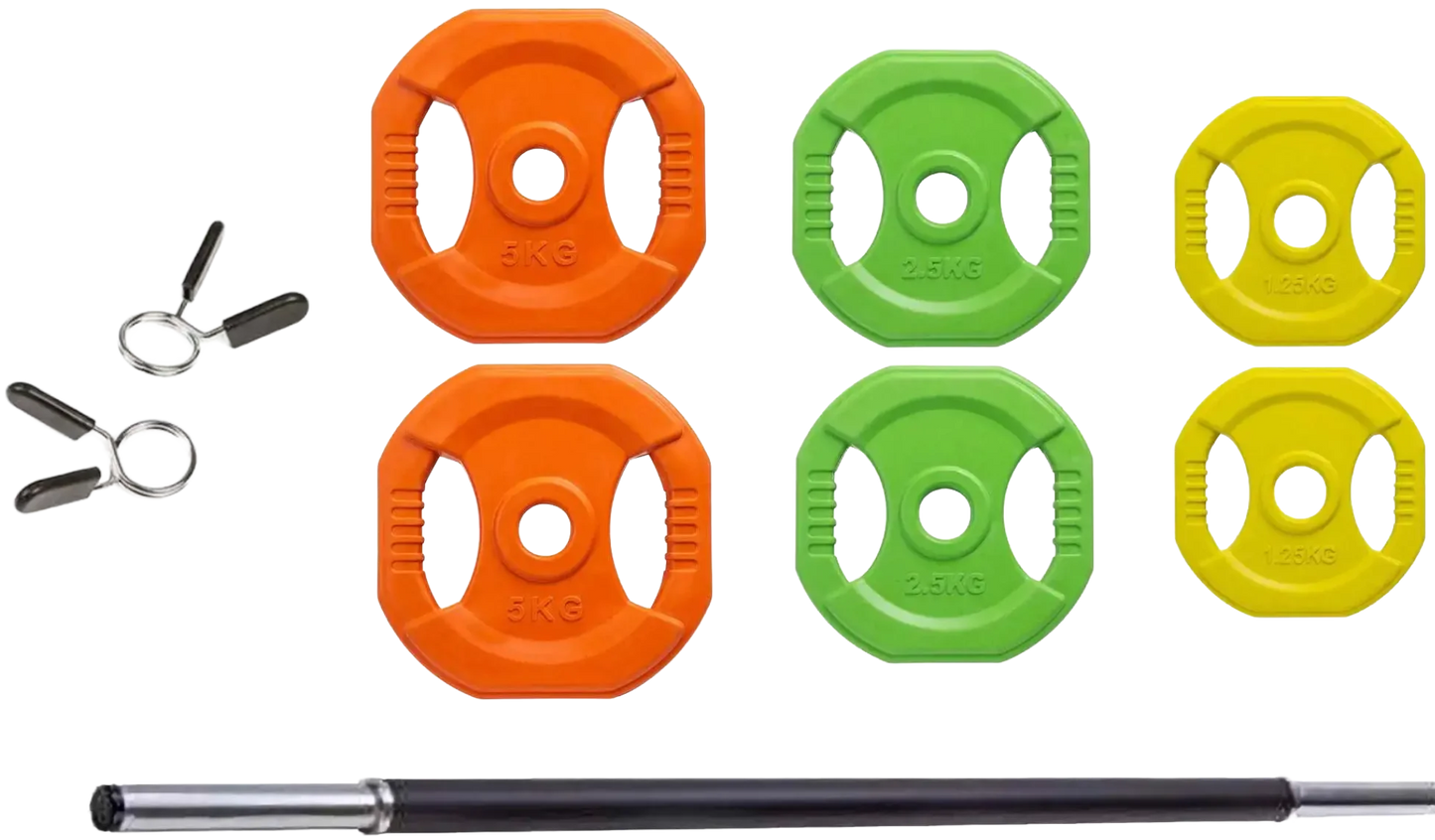 French Fitness Aerobic Barbell & Weight Plate Set of 1  (New)