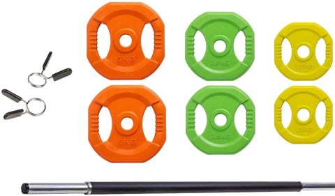 French Fitness Aerobic Barbell & Weight Plate Set of 1  (New)