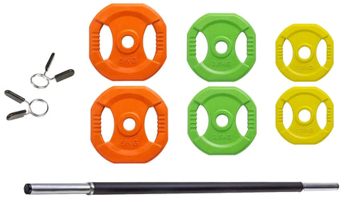 French Fitness 20 Set Aerobic Bar & Plate Package w/Rack (New)