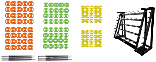 French Fitness 20 Set Aerobic Bar & Plate Package w/Rack (New)