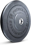 French Fitness Olympic Bumper Plates Set w/7 ft Olympic Bar 515 lbs - Crumb Rubber (New)