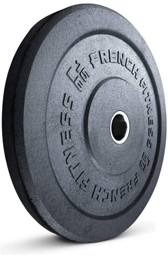 French Fitness Olympic Bumper Plates Set w/7 ft Olympic Bar 515 lbs - Crumb Rubber (New)