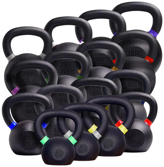 French Fitness Cast Iron Kettlebell Set 5-80 lbs (New)