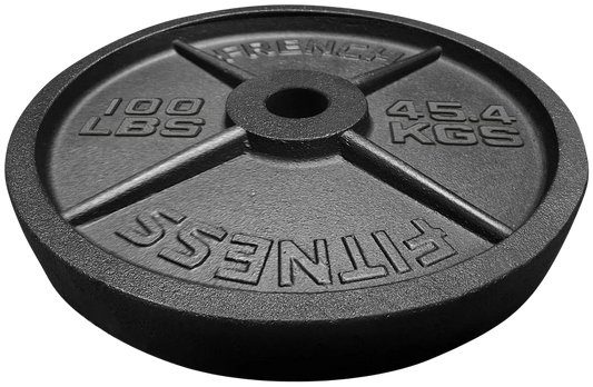 French Fitness Cast Iron Olympic Weight Plate V1 100 lbs (New)