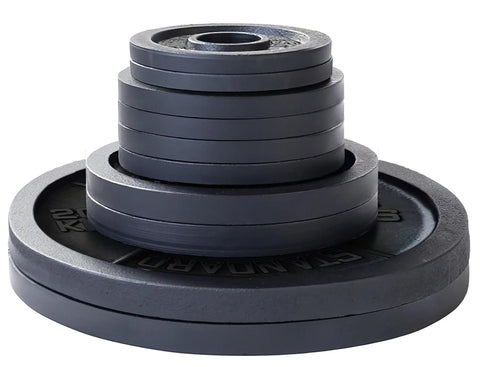 French Fitness Cast Iron Olympic Weight Plate V1 Set 190 lbs (New)