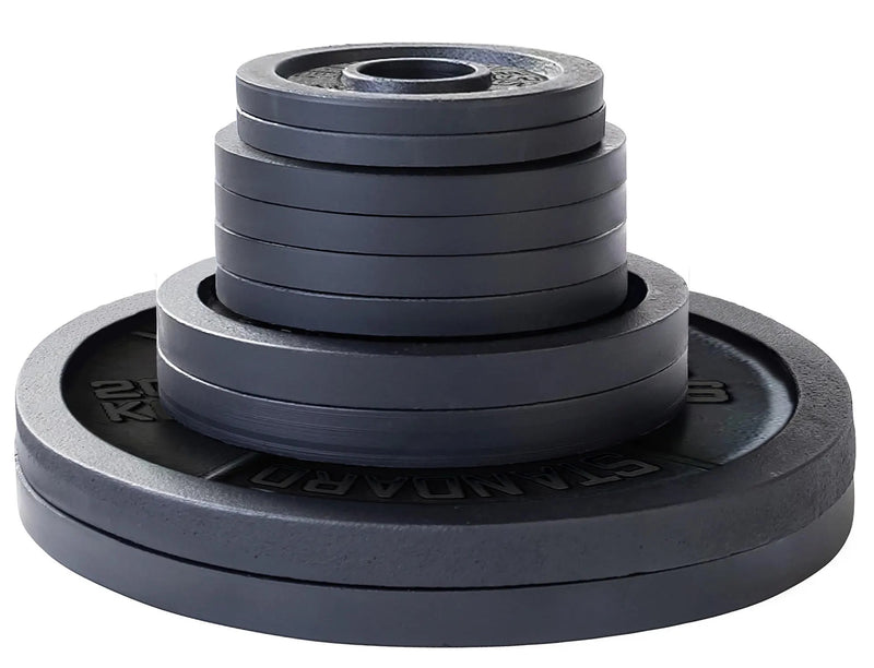 French Fitness Cast Iron Olympic Weight Plate V1 Set 190 lbs (New)