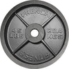 French Fitness Cast Iron Olympic Weight Plate V1 Set w/7 ft Olympic Bar 235 lbs (New)