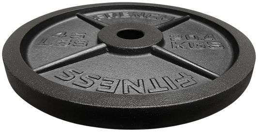 French Fitness Cast Iron Olympic Weight Plate V1 45 lbs (New)