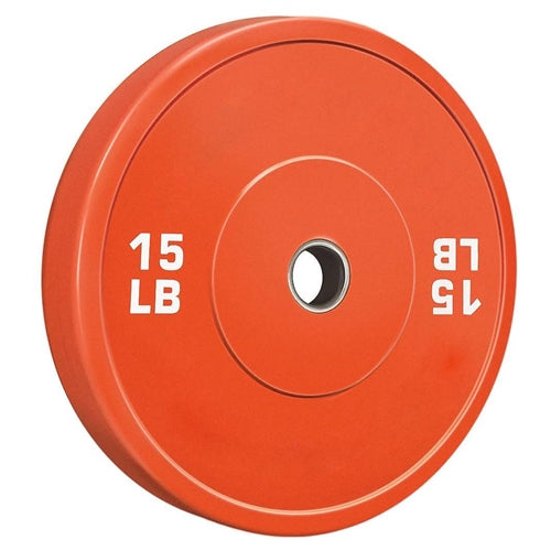 French Fitness Olympic Colored Bumper Plate 15 lbs - Blank (New)