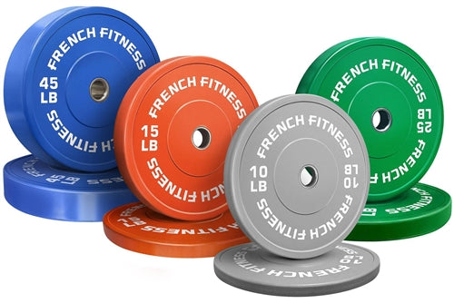 French Fitness Olympic Colored Bumper Plate Set 190 lbs Image