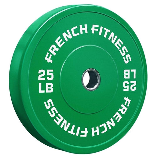 French Fitness Olympic Colored Bumper Plate Set 190 lbs (New)