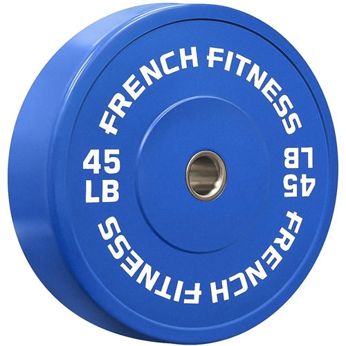 French Fitness Olympic Colored Bumper Plate Set 190 lbs (New)