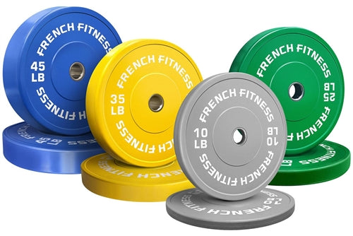 French Fitness Olympic Colored Bumper Plate Set 230 lbs Image