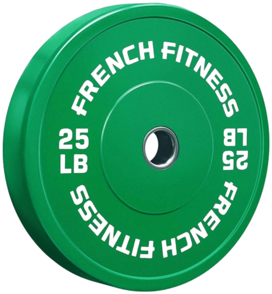 French Fitness Olympic Colored Bumper Plate 25 lbs (New)