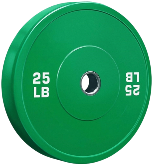 French Fitness Olympic Colored Bumper Plate 25 lbs - Blank (New)