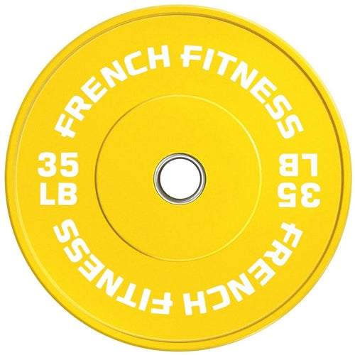 French Fitness Olympic Colored Bumper Plate 35 lbs (New)