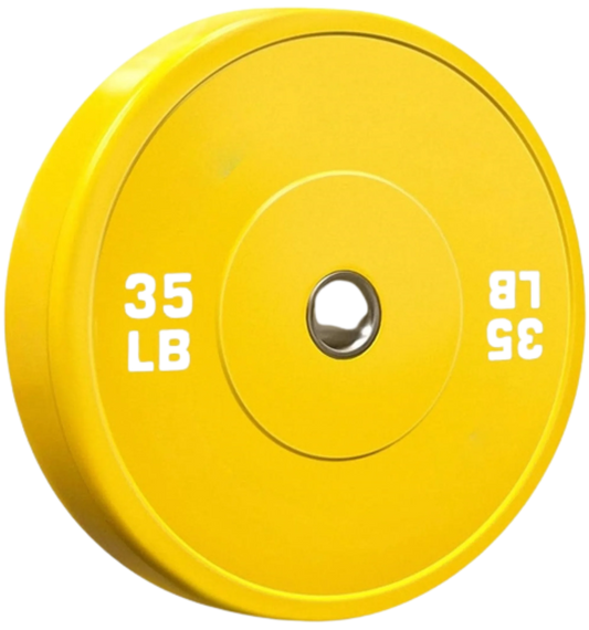 French Fitness Olympic Colored Bumper Plate 35 lbs - Blank (New)