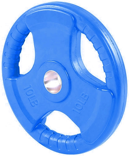 French Fitness Colored Rubber Grip Olympic Plate Set 100 lbs (New)