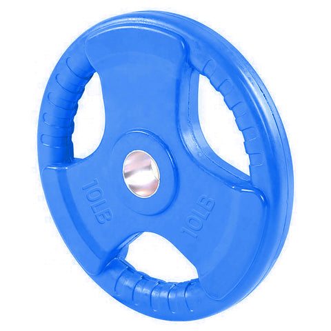 French Fitness Colored Rubber Grip Olympic Plate Set 50 lbs (New)